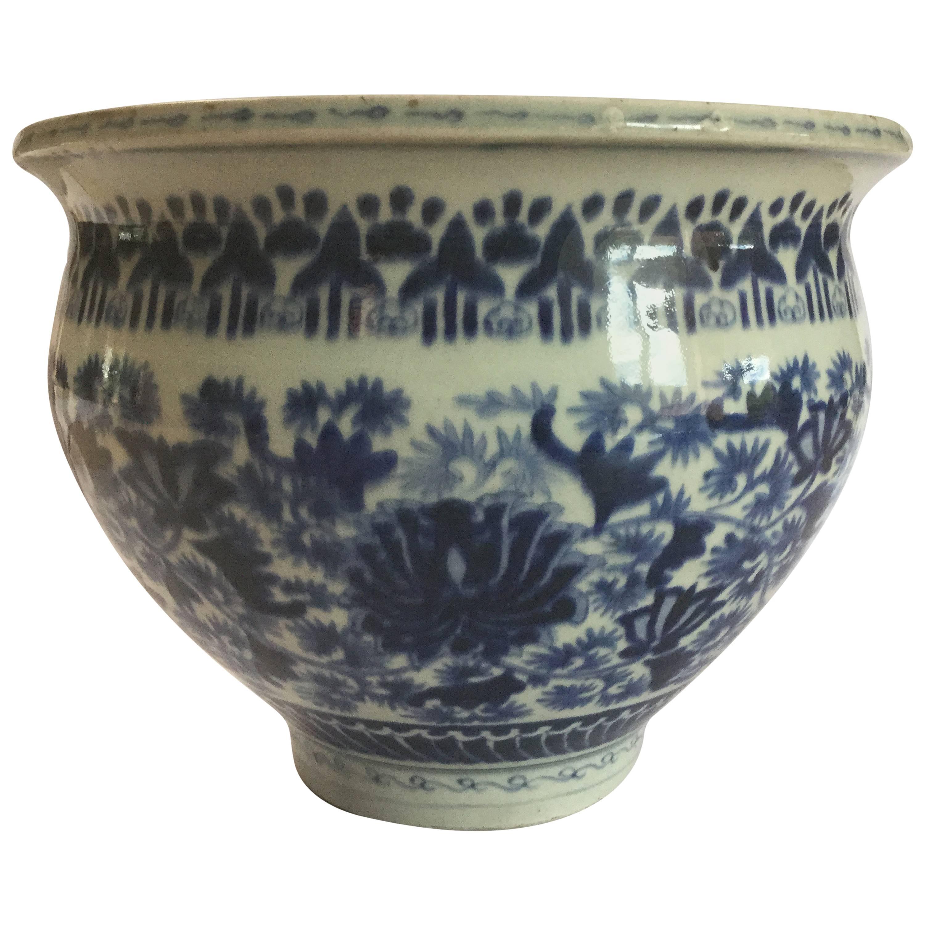 Chinese Blue and White Pot/Planter For Sale
