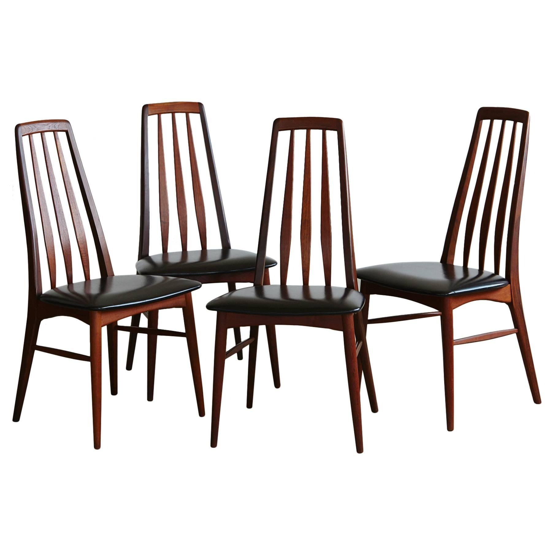 Set of Four Teak "Eva" Dining Chairs by Niels Koefoed for Koefoed Hornslet