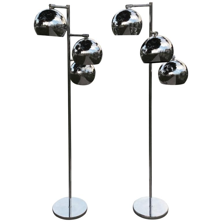 Floor Lamps Pair of Chrome Triple Eyeball Ball Koch and Lowy Retro ... Floor Lamps Pair of Chrome Triple Eyeball Ball Koch and Lowy Retro ...