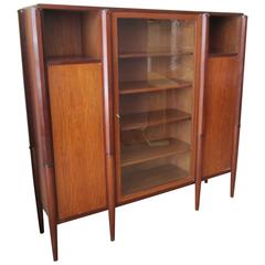 French Art Deco Wood and Glass Book Case Attributed to Maurice Dufrene 12