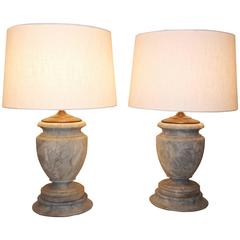 Pair of 19th Century Marble Table Lamps