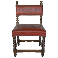 Wood and Leather, 19th Century Child's Chair