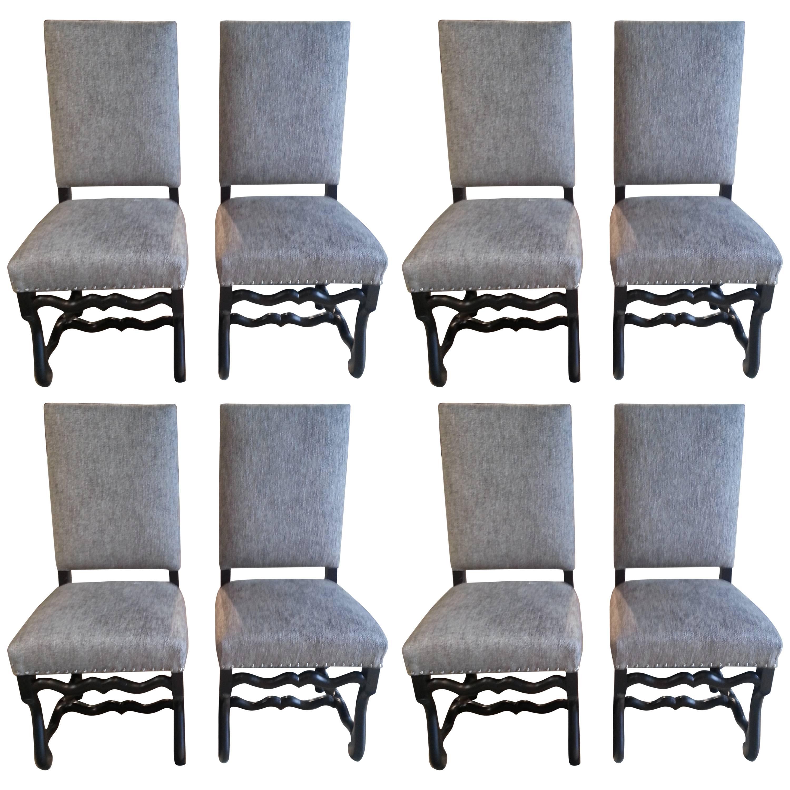 Set of Eight 20th Century Jacobean Dining Chairs For Sale