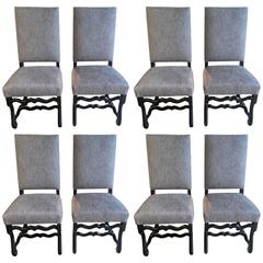 Set of Eight 20th Century Jacobean Dining Chairs