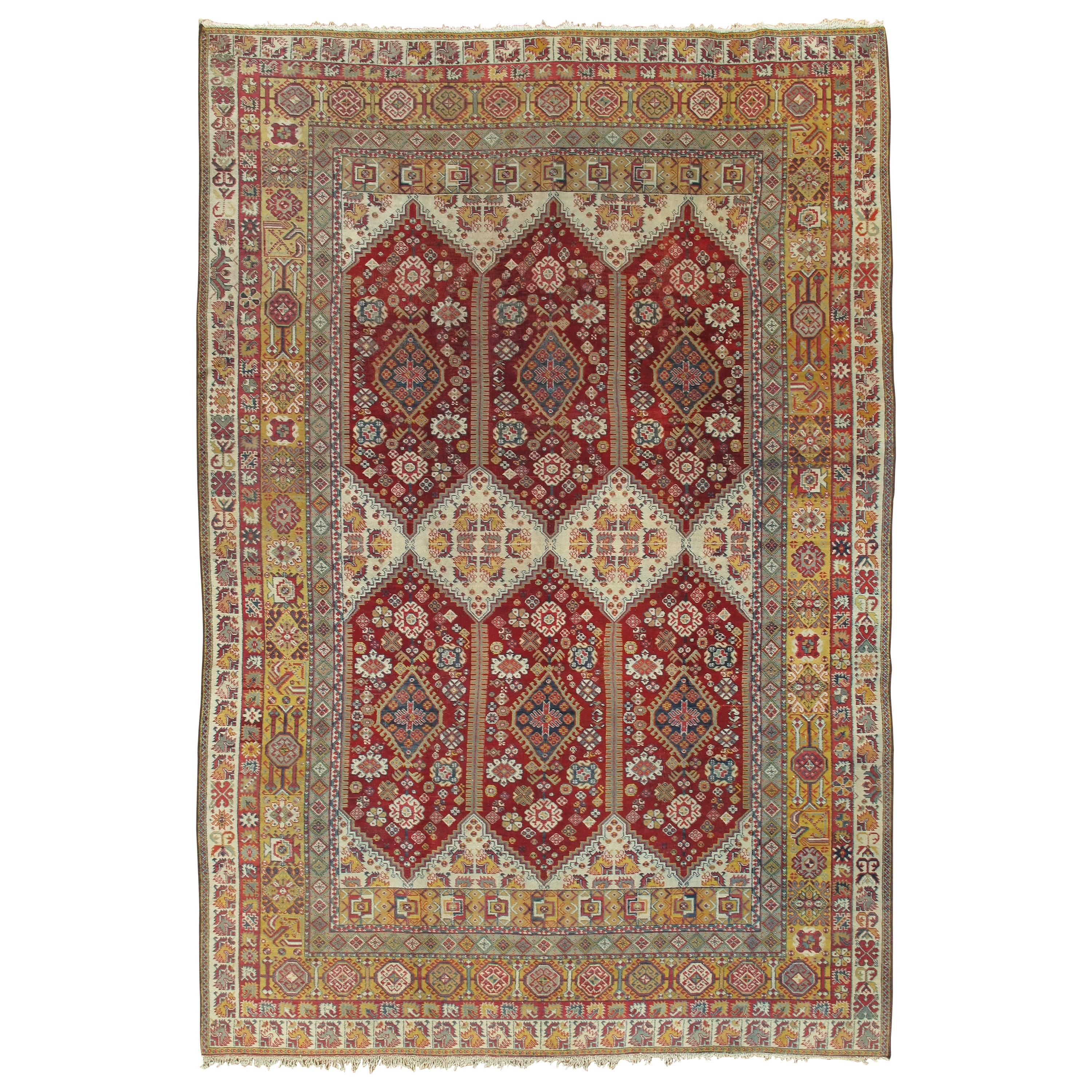Antique Indian Agra Carpet, Indian Rugs, Oriental Rugs, Red, Gold, 5'10" x 9'8"