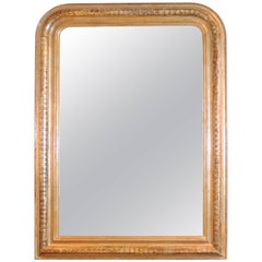 Silver Leaf Louis Philippe Mirror Incised Ribbon