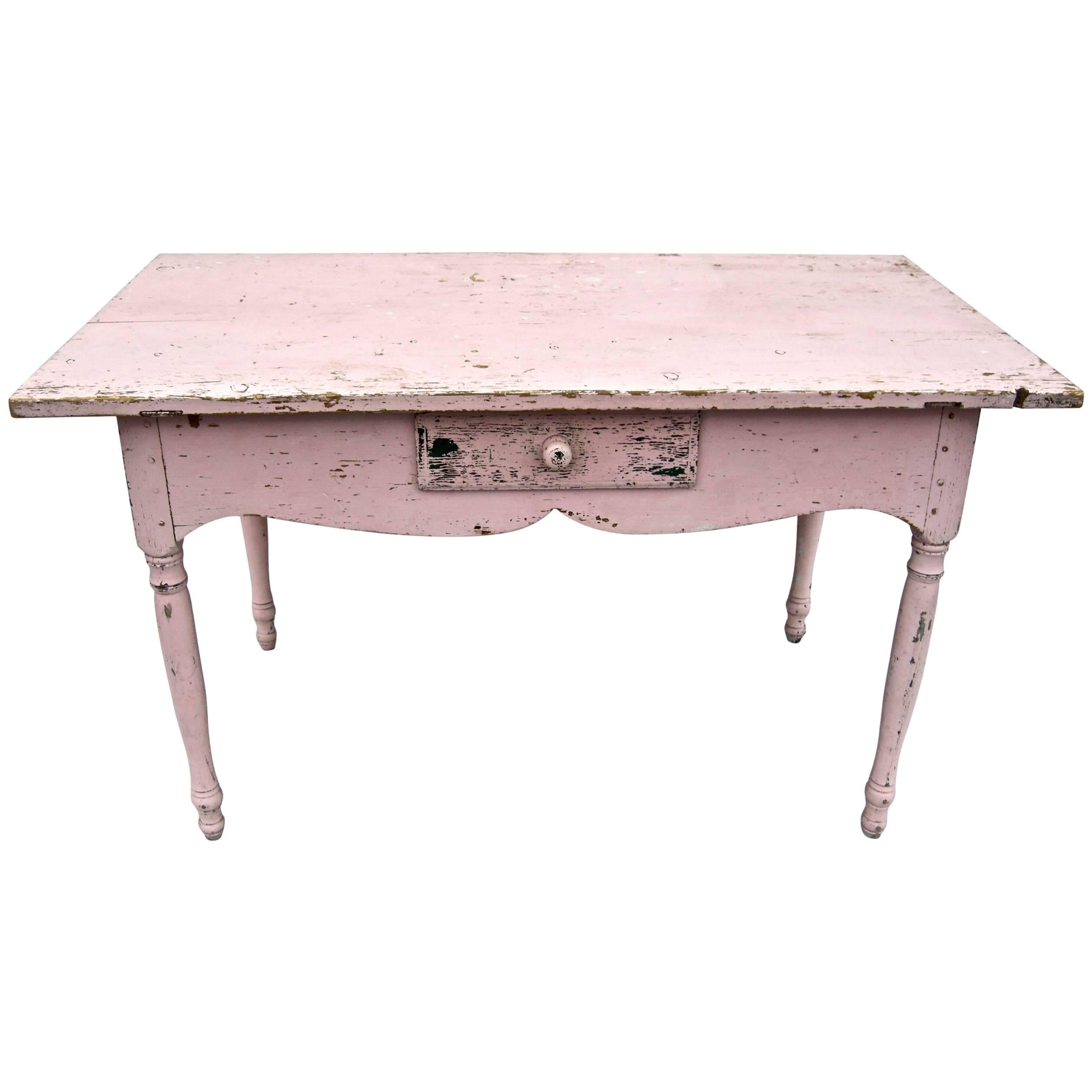 "Pink" Swedish Farm Table For Sale
