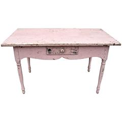 Antique "Pink" Swedish Farm Table