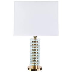 Rare Brass and Crystal Table Lamp by Carl Fagerlund for Orrefors