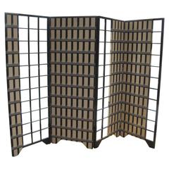 96" Art Deco Style Hand-Painted Four Panel Screen 3