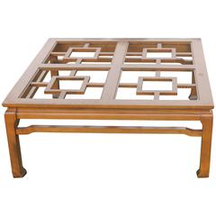 Fret Coffee Cocktail Table Ming Vintage Lacquered in Color of Your Choice 7