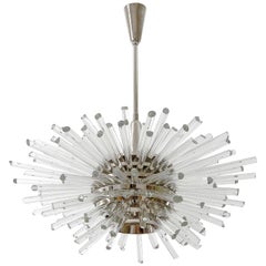 Bakalowits Sputnik Chandelier 'Miracle', Nickel Glass Rods, 1970