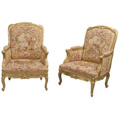 Pair of Louis XV Style Bergères A La Reine 6