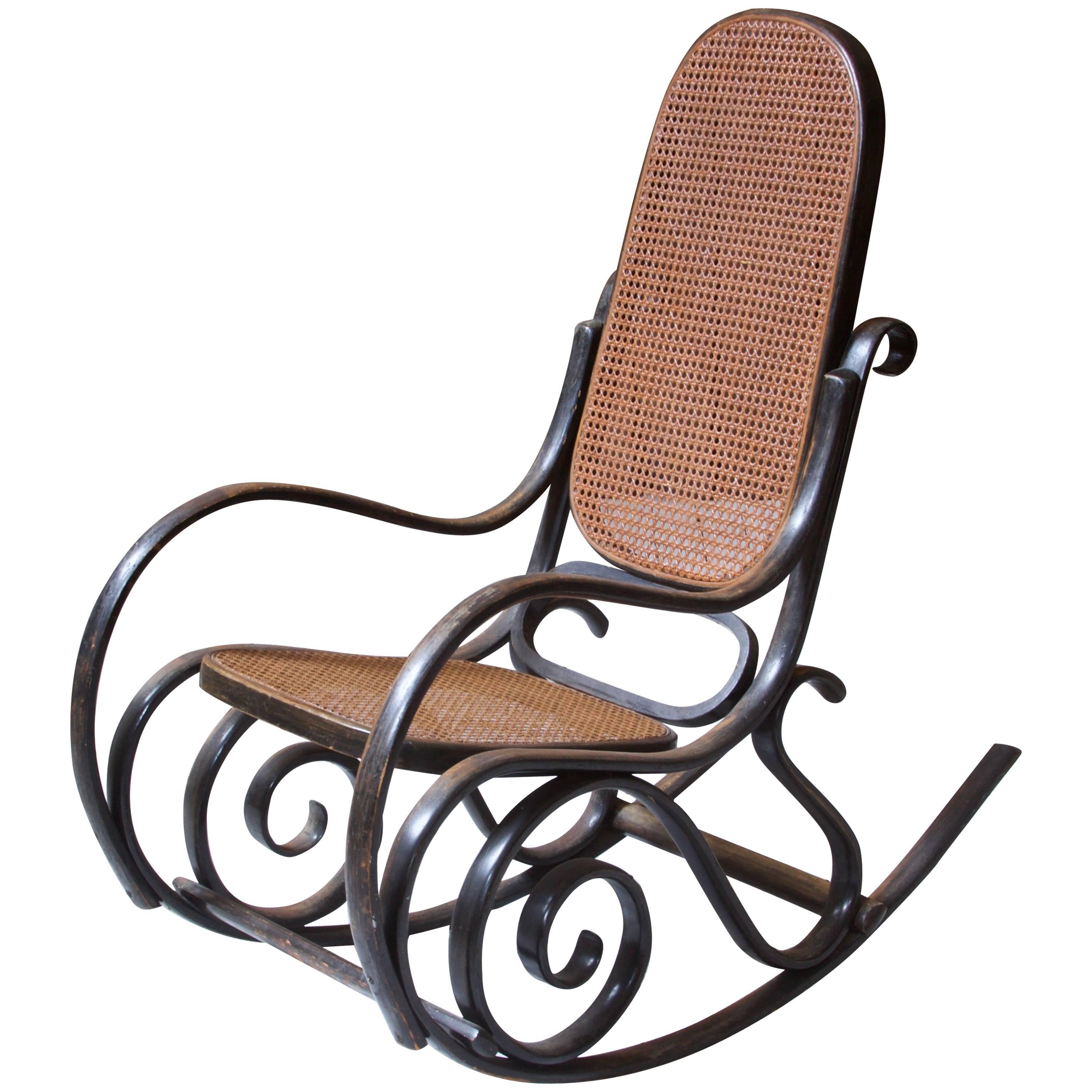 Antique Thonet Model #10 Bentwood Rocking Chair; Salvatore Leone, circa 1890s
