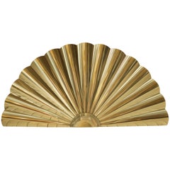 Large Polished-Brass "Sunburst" Wall Sculpture by Curtis Jere, 1989