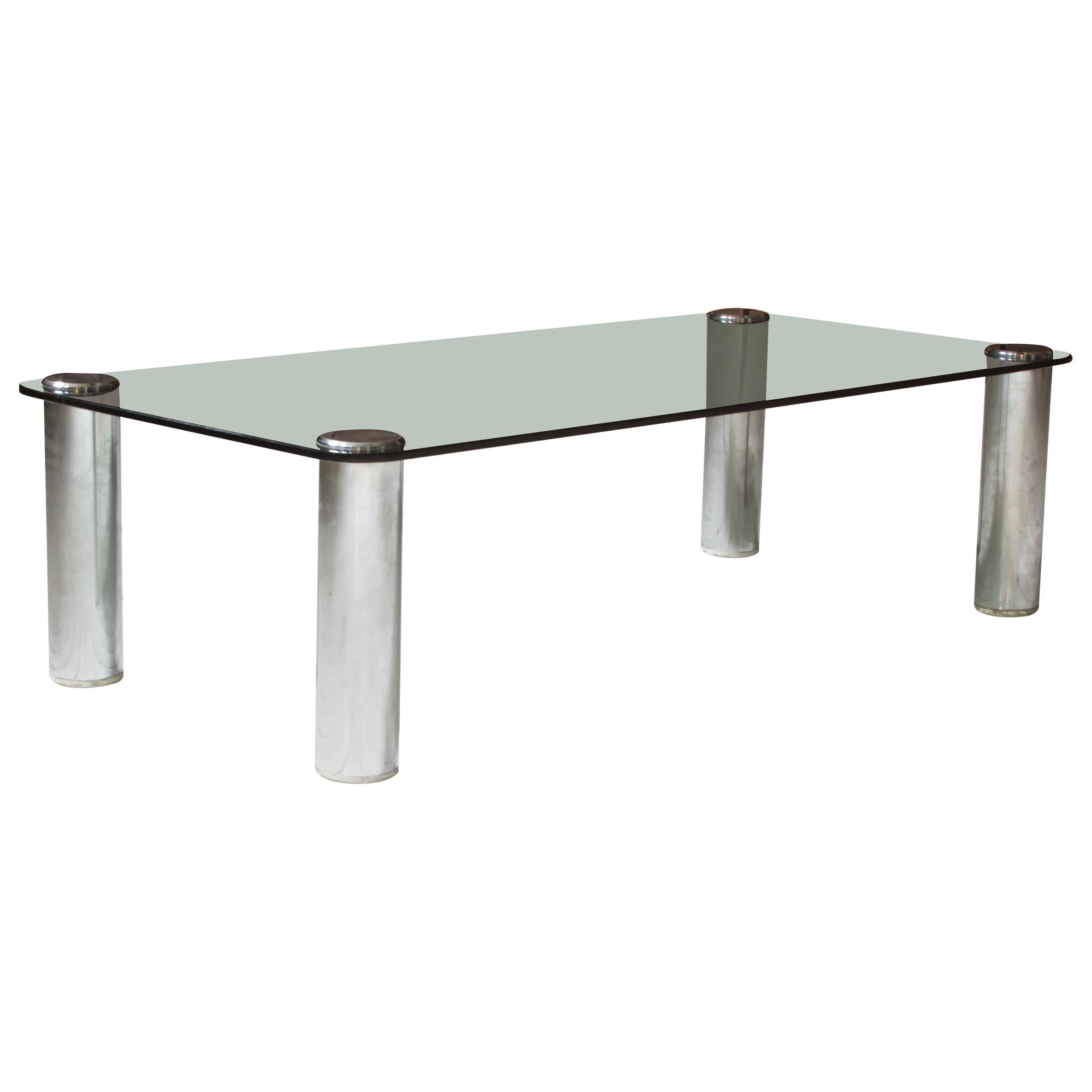 'Marcuso' Table in Smoked Glass & Chrome by Marco Zanuso for Zanotta, circa 1965