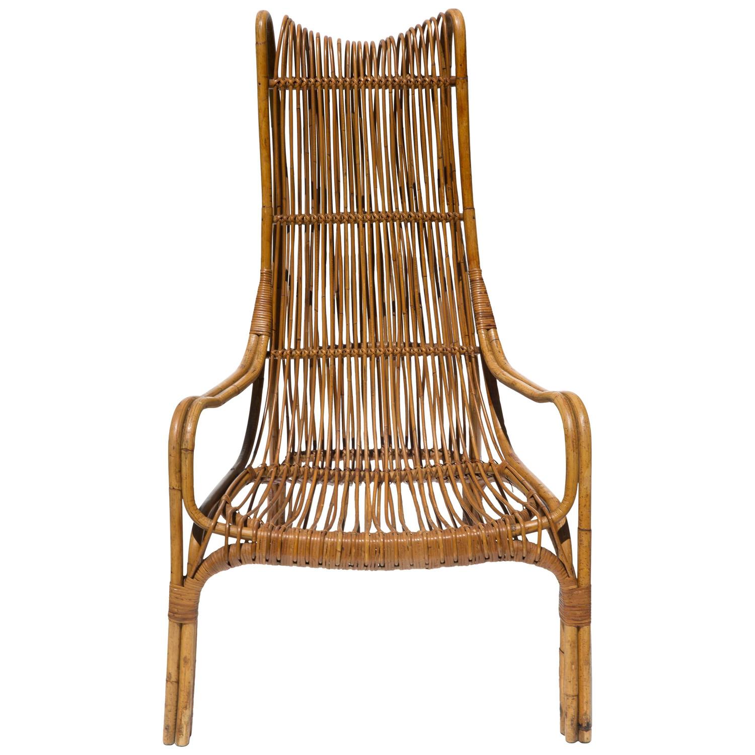 Highback Rattan Armchair For Sale at 1stdibs