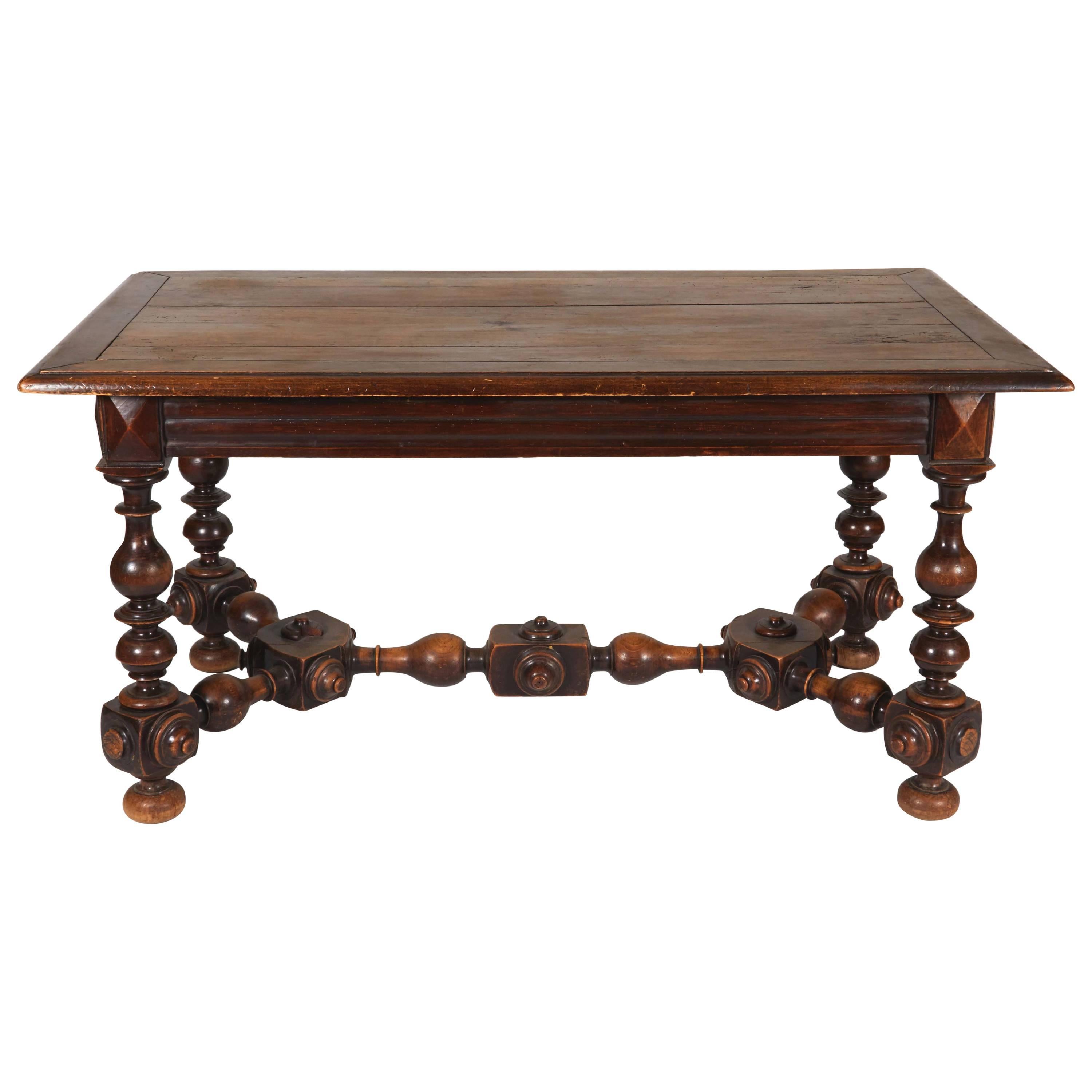 Wood Table with Ornate Legs