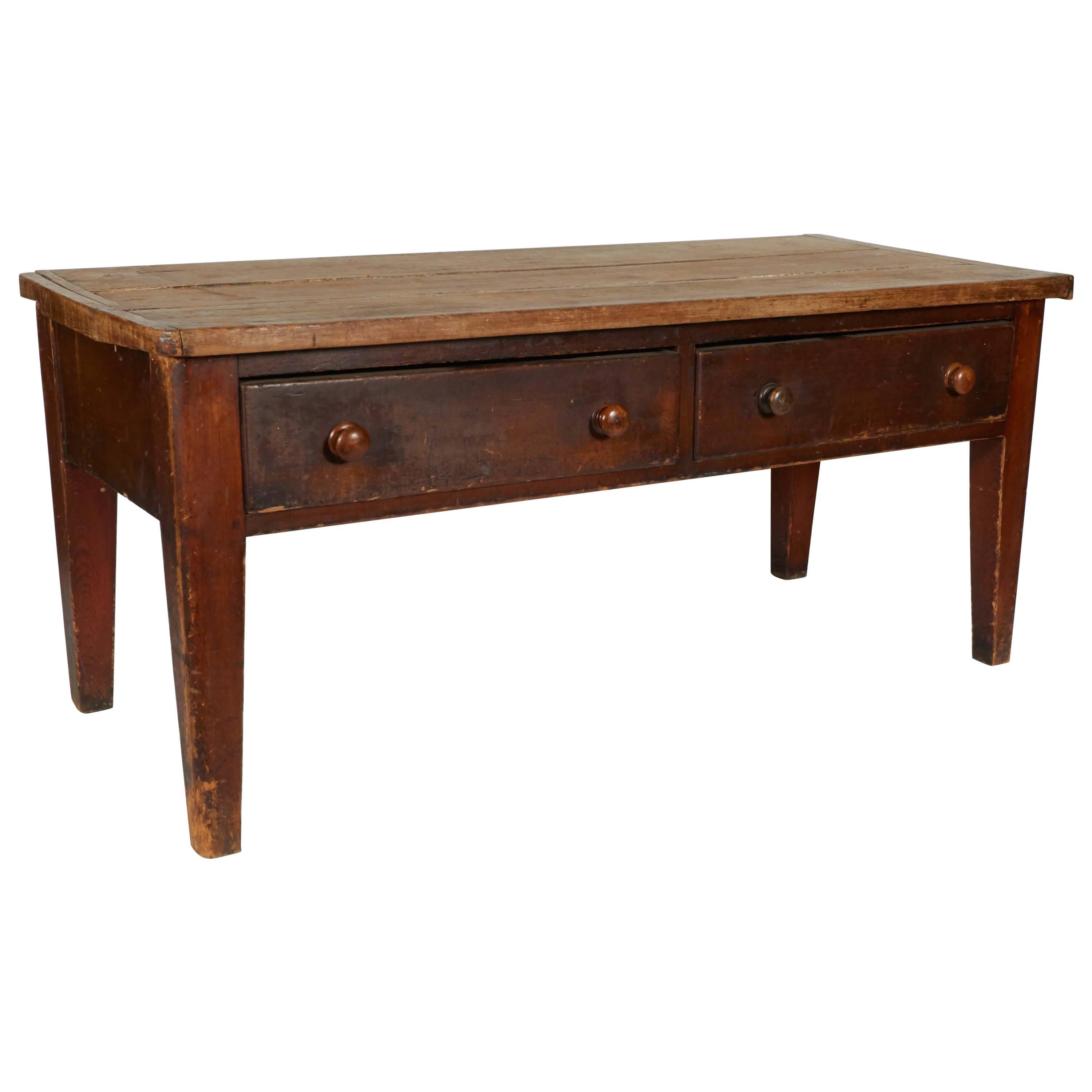 Early 20th Century Wood Farm Table For Sale