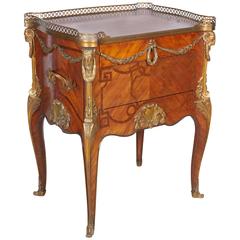 French Ormolu-Mounted Kingwood Tulipwood & Parquetry Table à Ecrire after Oeben