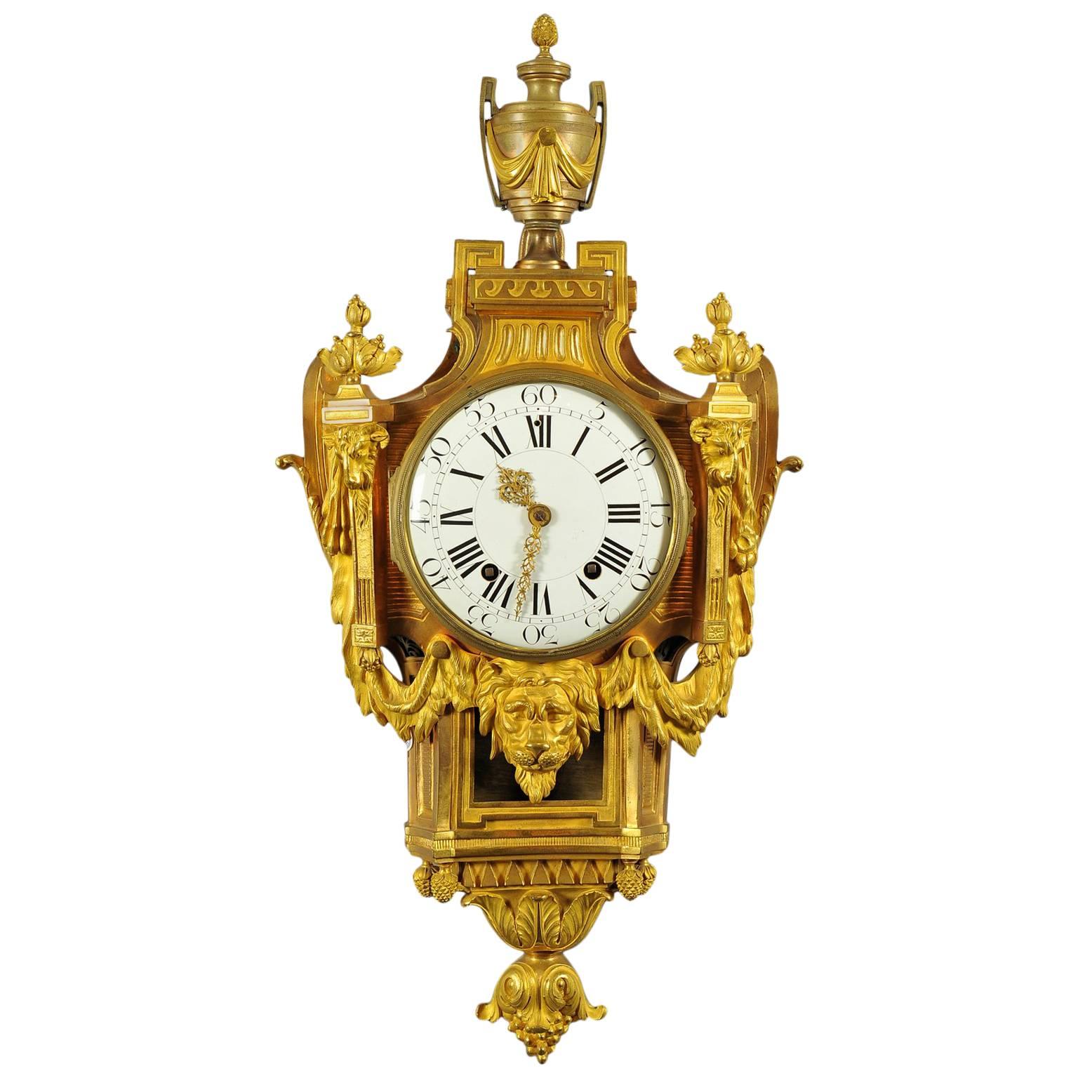 Louis XVI Cartel Wall Clock For Sale