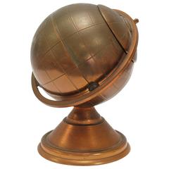 Vintage Copper Globe Decorative Object with Hidden Compartment