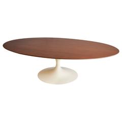 Rare Walnut Oval Coffee Table by Eero Saarinen for Knoll