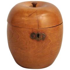 Antique Georgian Fruitwood Apple Form Tea Caddy