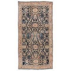 Antique Persian Sultanabad Rug, Handmade Wool Oriental Rug, Navy Blue