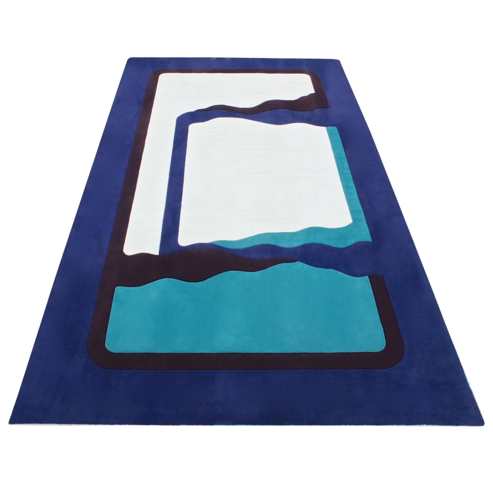 Abstract Wool Rug 10x17 in Style of Edward Fields