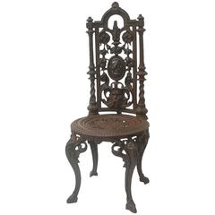 19th Century Napoleon III Cast Iron Chair