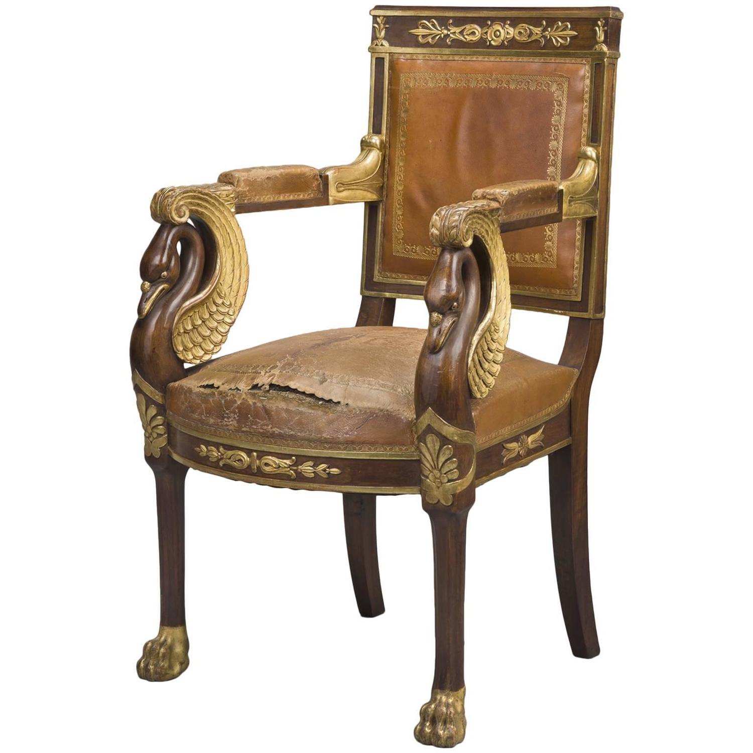 Empire Style Desk Chair at 1stdibs