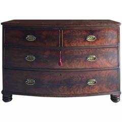 Antique Chest of Drawers Dresser Bow Fronted George III Mahogany, 19th Century