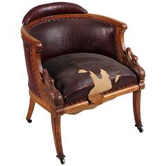 Spectacular American Swan Form Tub Chair in Tiger Maple 6