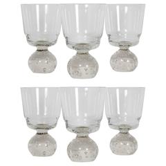 Set of Eight Swedish Crystal Barware or Wine Glasses Set of Eight Swedish Crystal Barware or Wine Glasses
