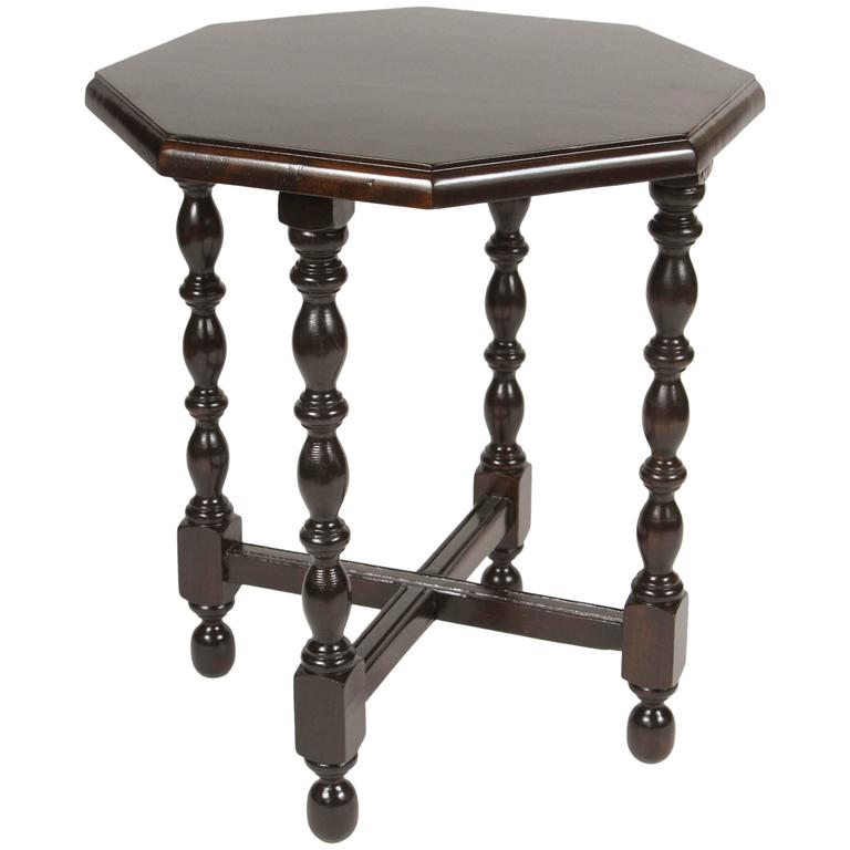 Small Vintage Walnut Side Table with Octagon Top at 1stDibs vintage