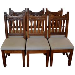 Arts and Crafts Adirondack Dining Chairs, Set of Six, circa 1940s