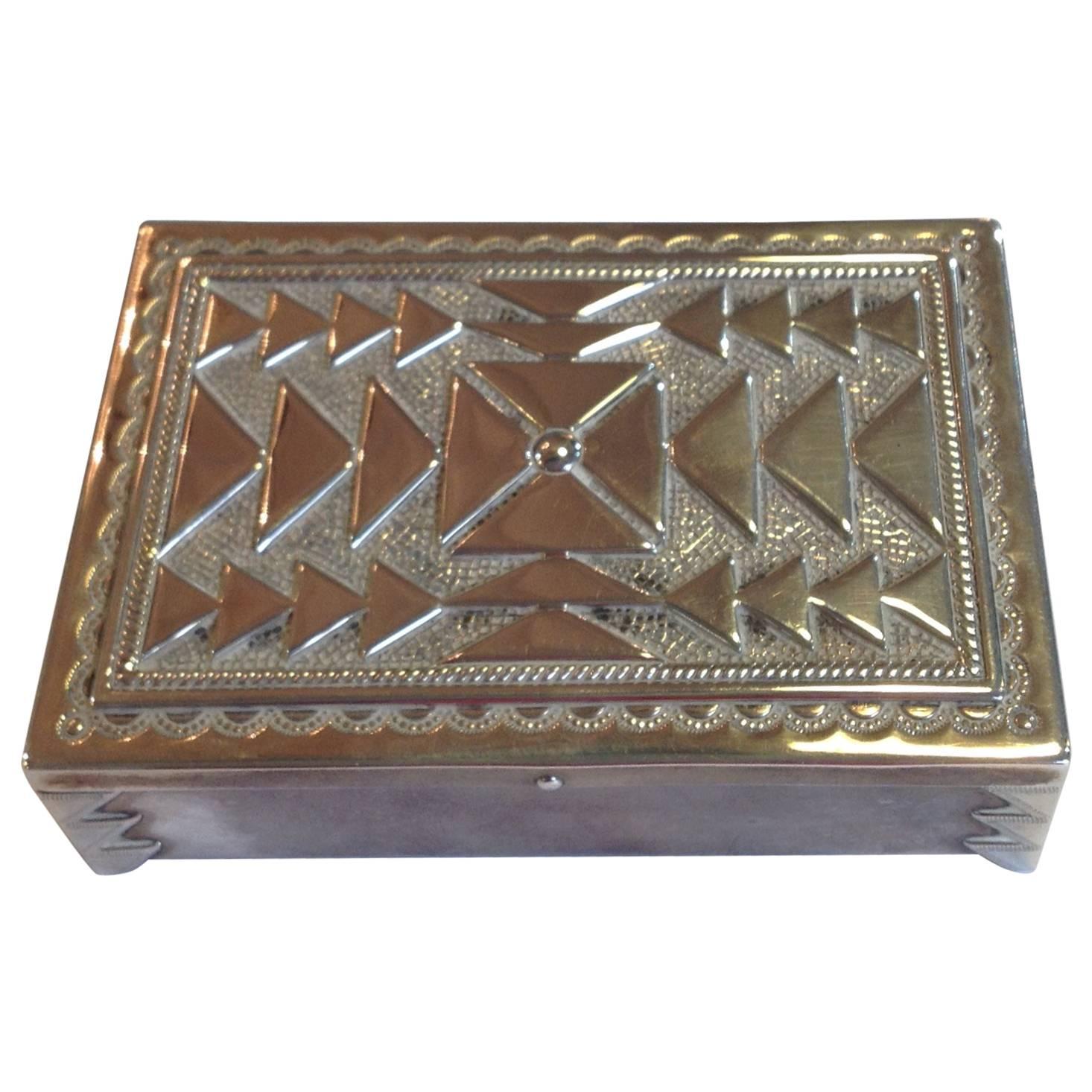 Kenneth Begay Sterling Silver Box