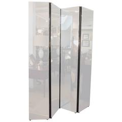 Beveled Mirror Four-Panel Screen Divider