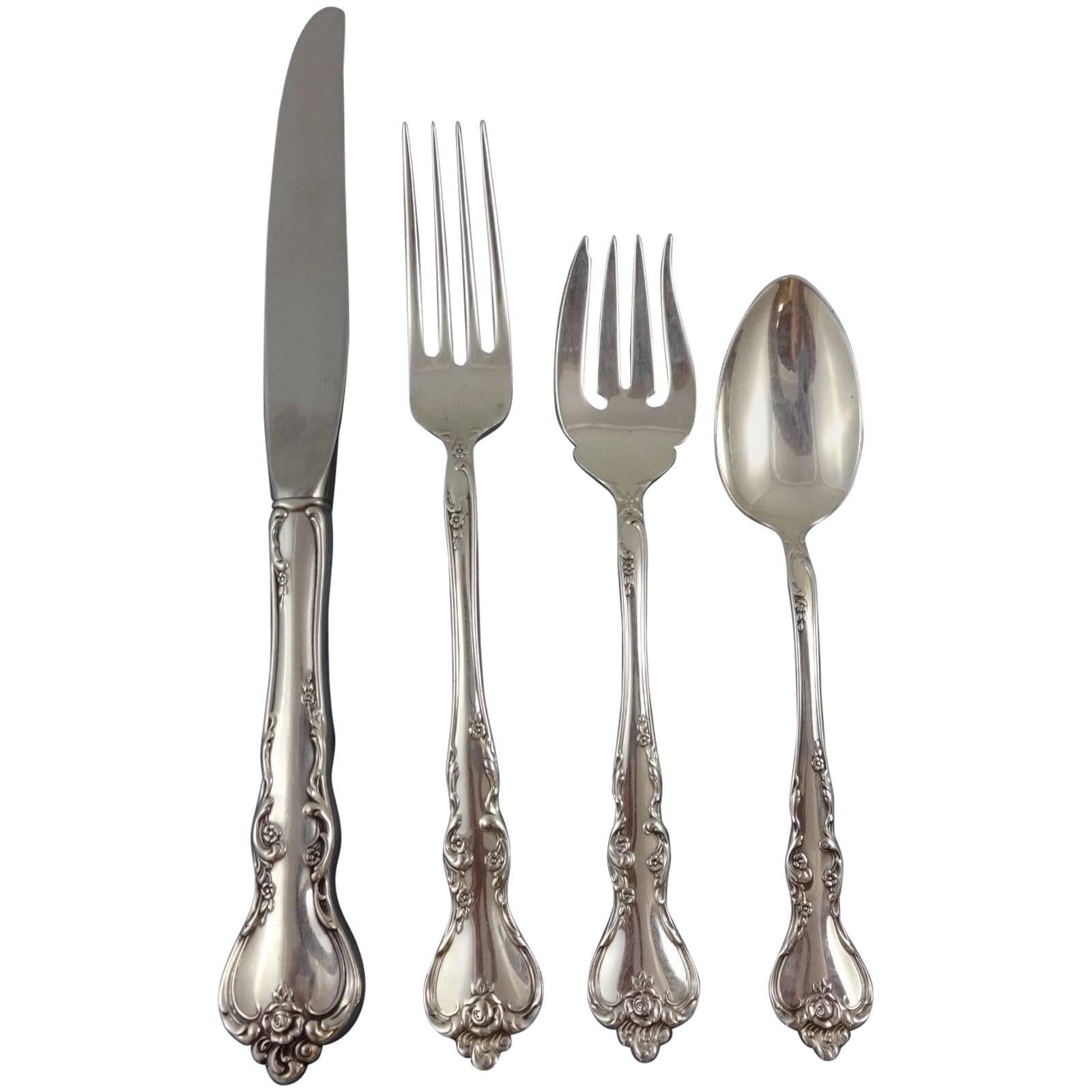 Savannah by Reed & Barton Sterling Silver Flatware Set 12 Service Luncheon 55-Pc For Sale