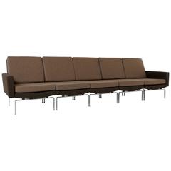 Brown 5 Element Sectional Sofa on a Chromed Steel Base, 1972