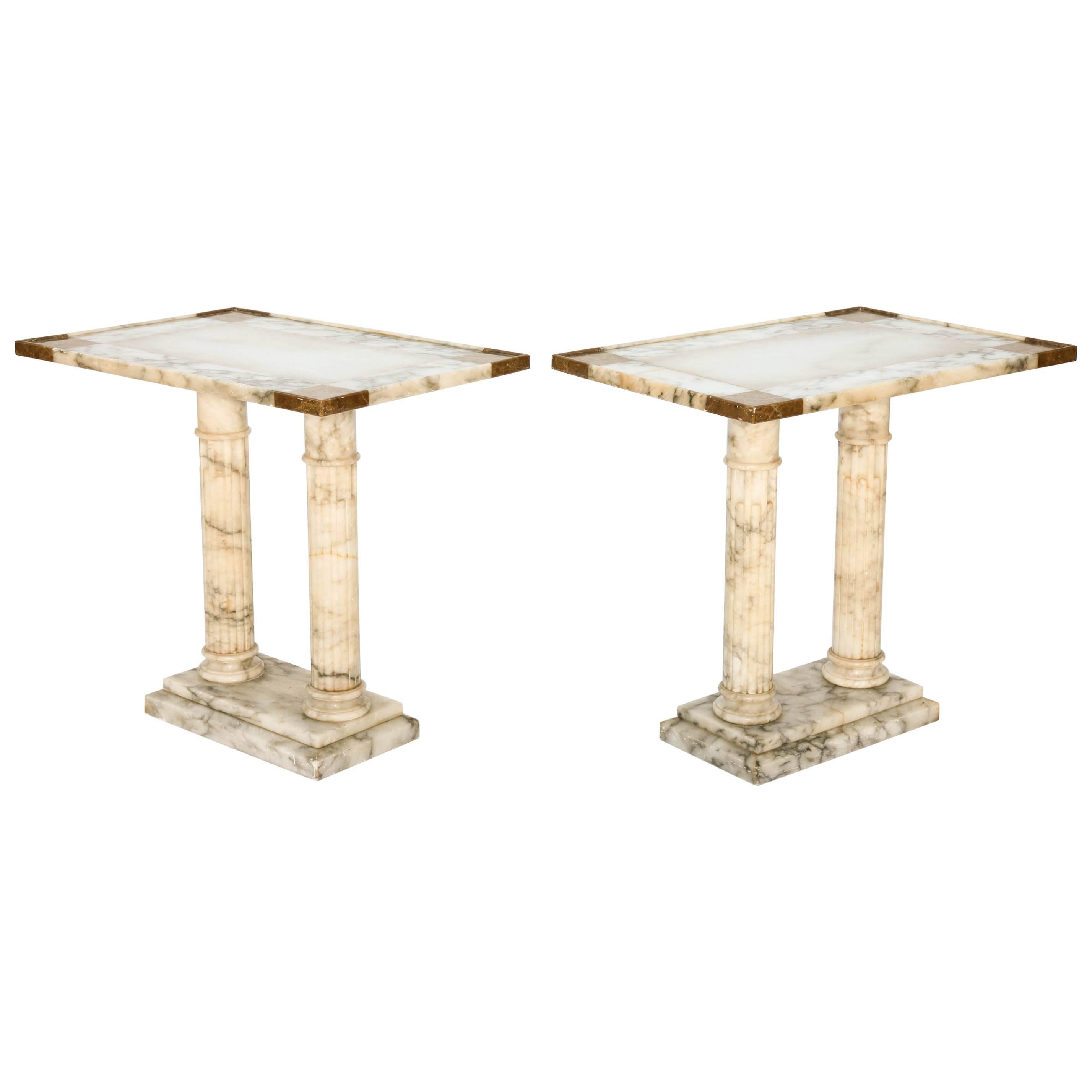 Pair of Italian Alabaster End Tables