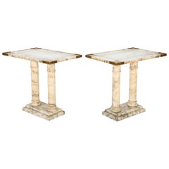 Pair of Italian Alabaster End Tables