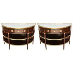 Pair of 19th Century French Demilune Dessert Consoles 7