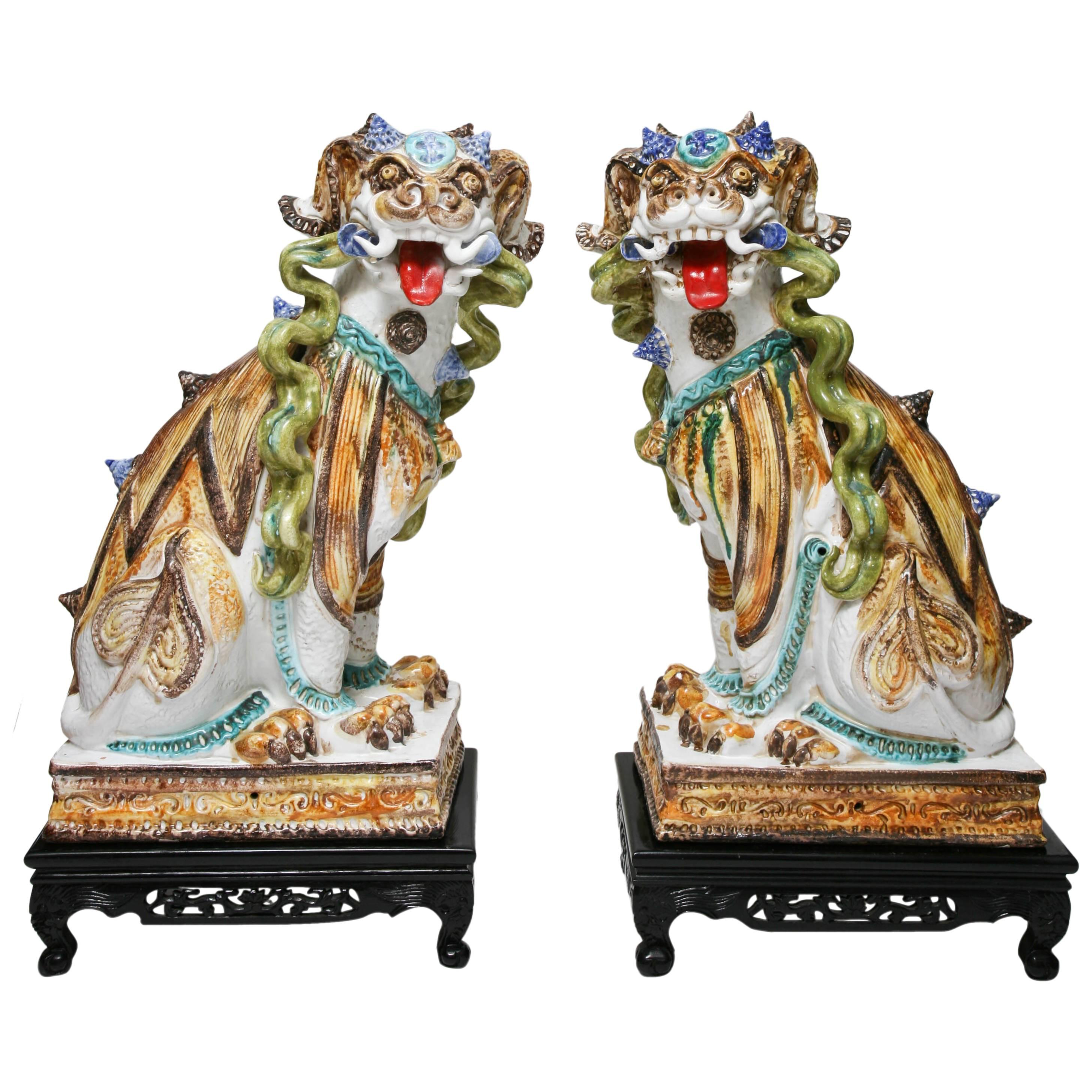 Pair of Mid-Century Chinese Foo Dogs