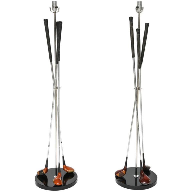 Pair Of Golf Club Floor Lamps With, Golf Club Floor Lamp