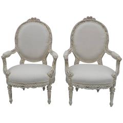Pair of Louis XV Style Armchairs 12
