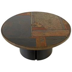 Used Circular Slate Coffee Table by Paul Kingma, 1967
