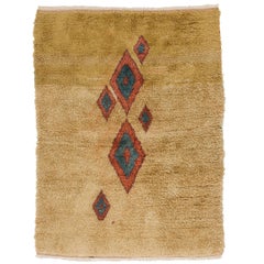 Vintage One-of-a-Kind Hand-knotted Wool Tulu Rug with Natural Dyes