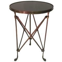 Antique Neoclassical French Gilt Bronze and Black Marble Gueridon or End Table